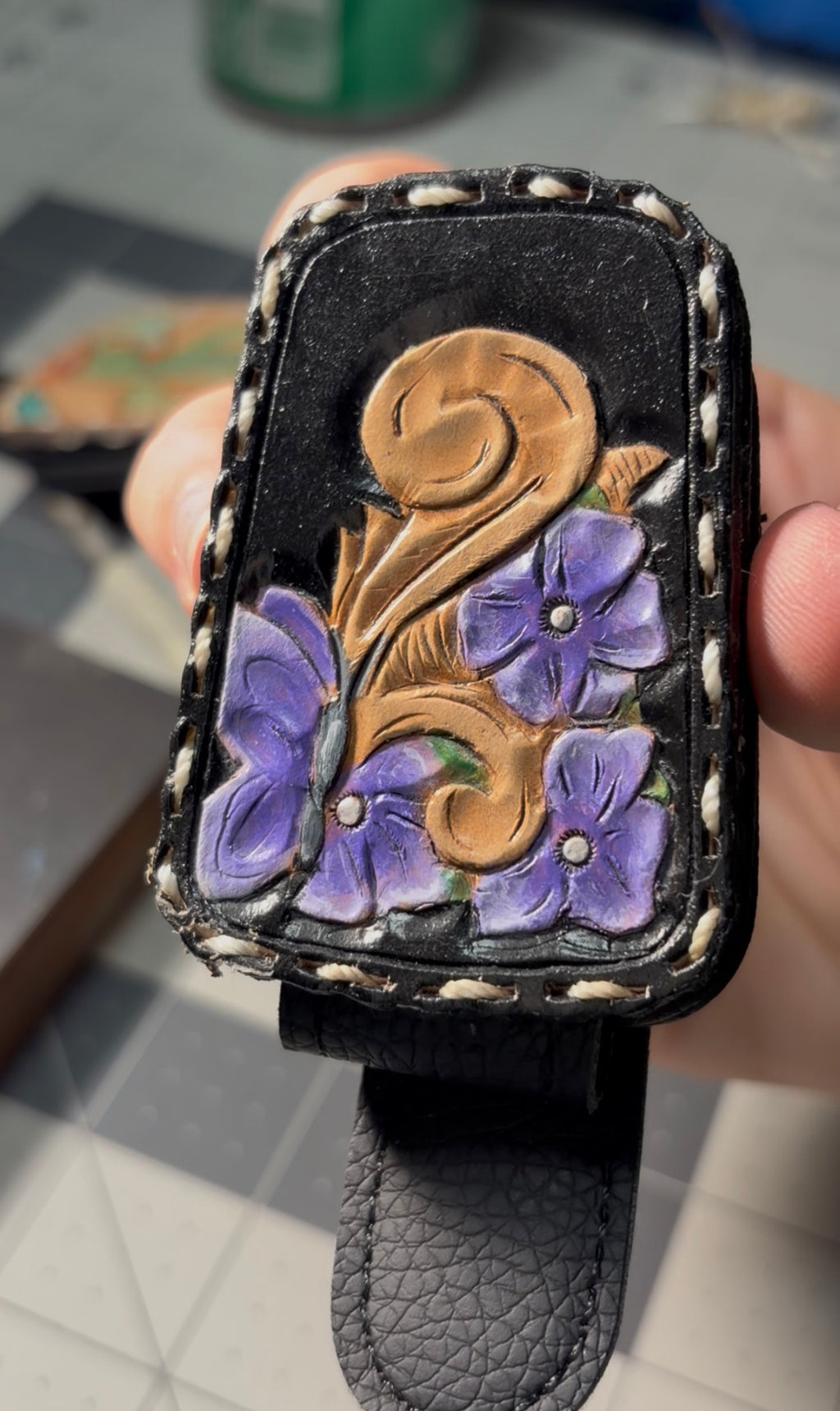 Purple Flower Sunglass Keeper