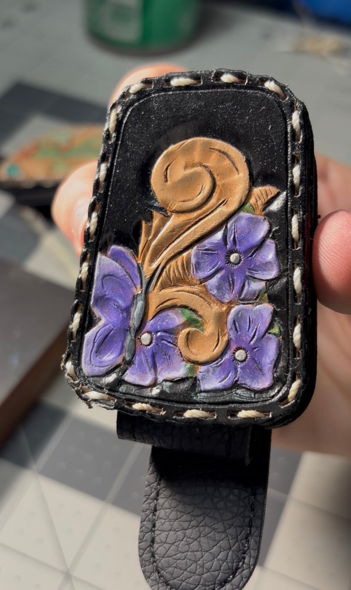 Purple Flower Sunglass Keeper