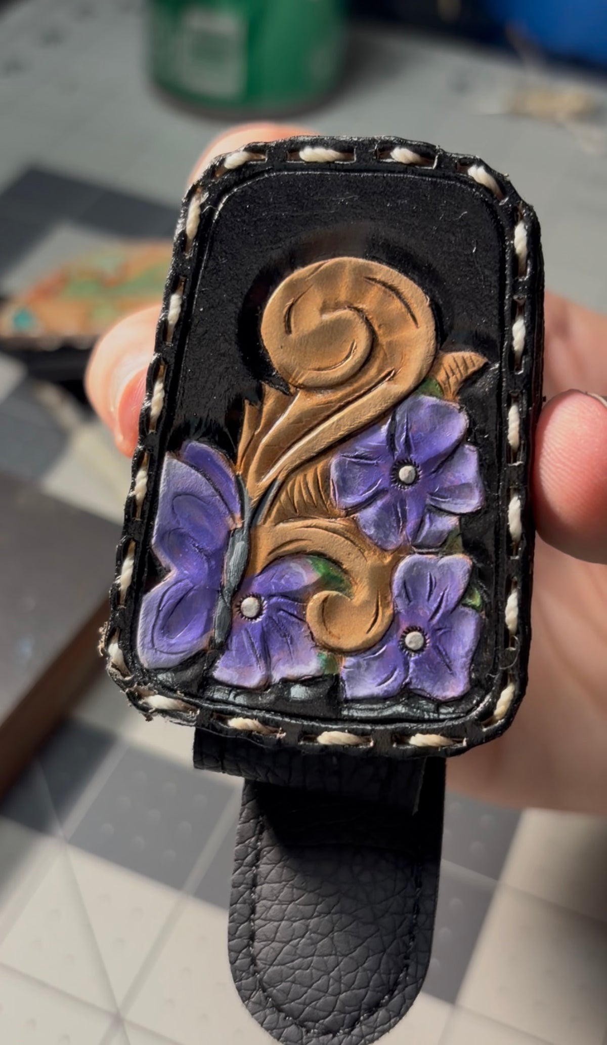 Purple Flower Sunglass Keeper